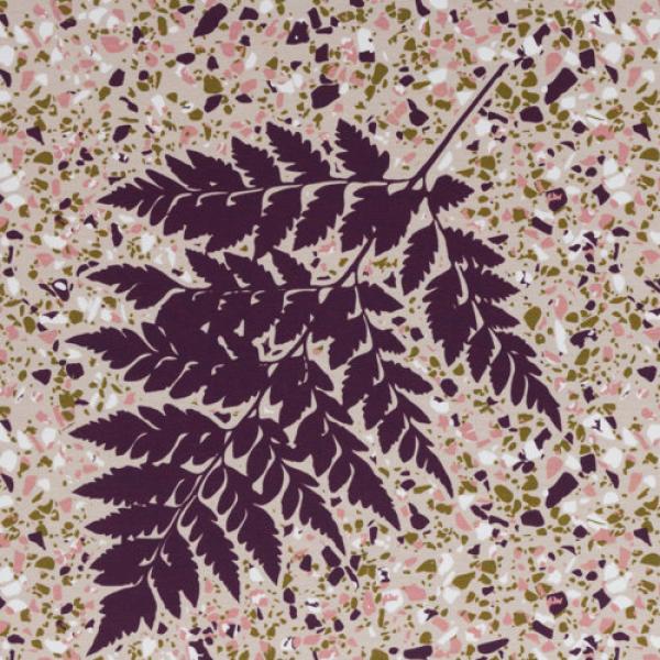 Baumwoll Jersey Marvelous Fern Lila Beige by Lycklig Design von Swafing